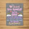 10 Years 120 Months Birthday Fleece Blanket