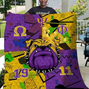 1911 Omega Psi Phi Bulldog Blanket All Over Printed