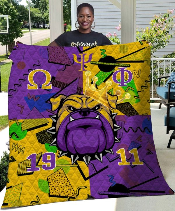 1911 Omega Psi Phi Bulldog Blanket All Over Printed