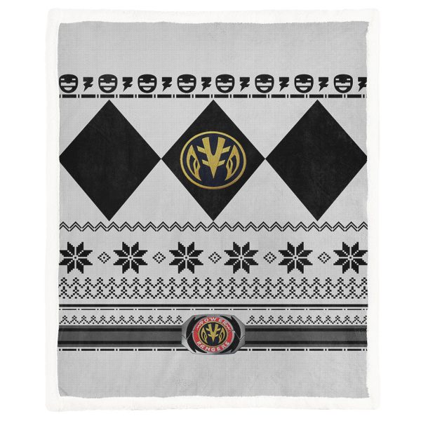 3D Mighty Morphin Power Ranger White Ugly Christmas Custom Blanket