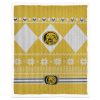 3D Mighty Morphin Power Ranger Yellow Ugly Christmas Custom Blanket