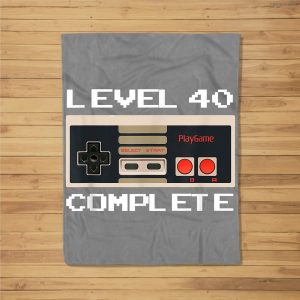 40Th Birthday Ideas Level 40 Complete Gamer Fleece Blanket