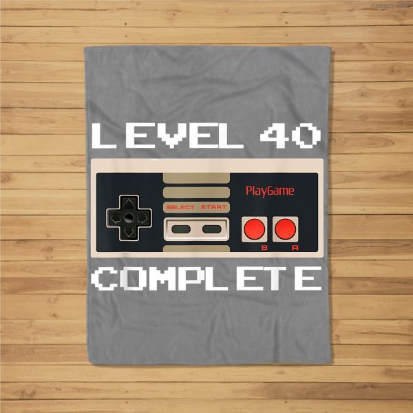 40Th Birthday Ideas Level 40 Complete Gamer Fleece Blanket