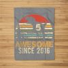 5Th Birthday Dinosaur 5 Year Old Boy Kids Awesome Since 2016 Fleece Blanket