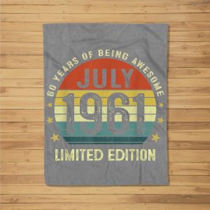 60 Year Old Vintage July 1961 Limited Edition 60Th Birthday Fleece Blanket