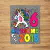 6Th Birthday Dabbing Unicorn Party Gift 6 Years Old Girl Fleece Blanket