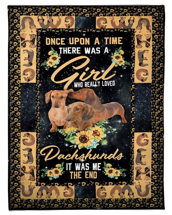 A Girl Loved Dachshunds Blanket