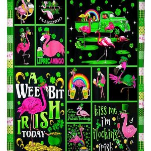 A Wee Bit Irish To Day Flamingo Blanket