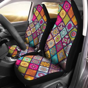 Abstract Needlepoint Car Seat Covers Custom Car Accessories