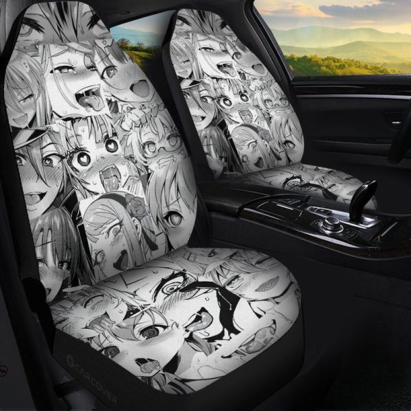 Ahegao Car Seat Covers Custom Manga Style Car Accessories