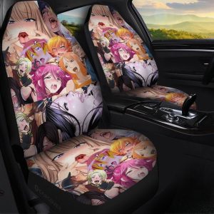 Ahegao Car Seat Covers Custom Pattern Car Interior Accessories