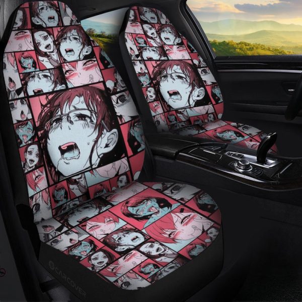 Ahegao Car Seat Covers Custom Vintage Car Interior Accessories