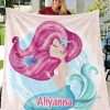 Aiyanna Mermaid Beauty Name Custom Text Printed Blanket