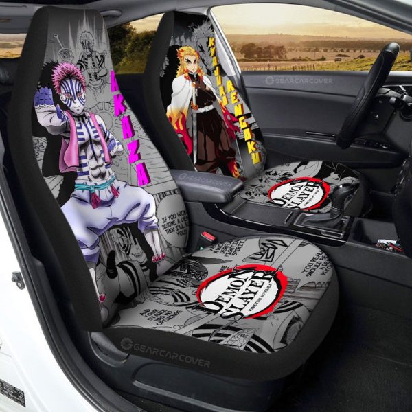 Akaza And Rengoku Car Seat Covers Custom Demon Slayer Anime Mix Mangas