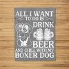 All I Want To Do Is Drink Beer Chill With My Boxer Dog Fleece Blanket