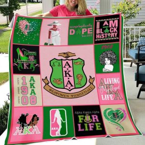 Alpha Kappa Alpha Sherpa and Quilt Blanket LH