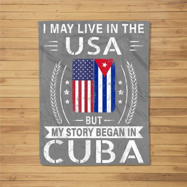 American Cuban Flag – My Story Began In Cuba Fleece Blanket