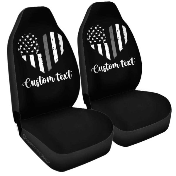 American Flag Heart Car Seat Covers Custom Personalized Name Car Accessories