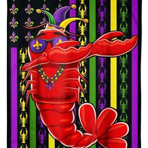 American Flag Mardi Gras Crawfish Blanket