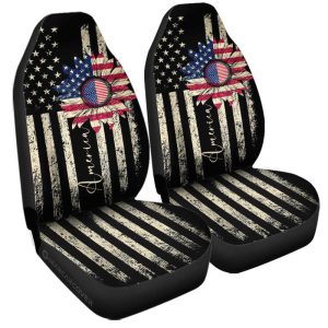 American Flag Sunflower Car Seat Covers Custom Car Accessories