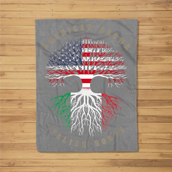 American Grown Italian Roots Italy Flag Fleece Blanket