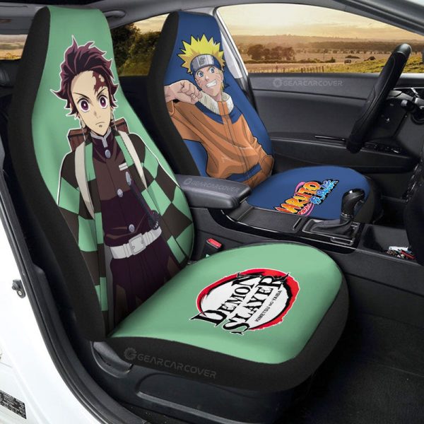 And Tanjiro Car Seat Covers Custom Demon Slayer Anime Car Accessories