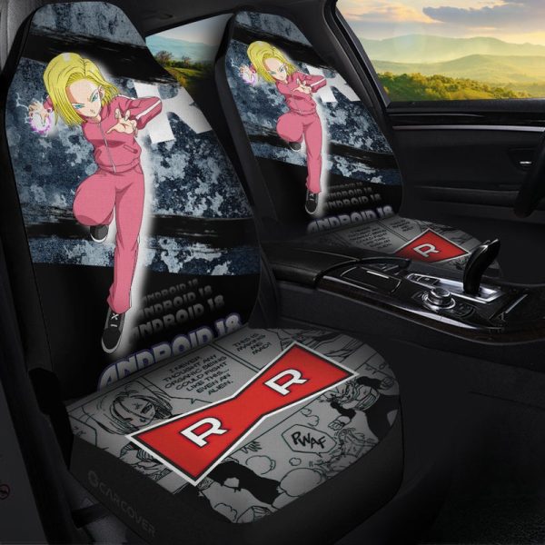 Android 18 Car Seat Covers Custom Anime Dragon Ball Car Interior Accessories