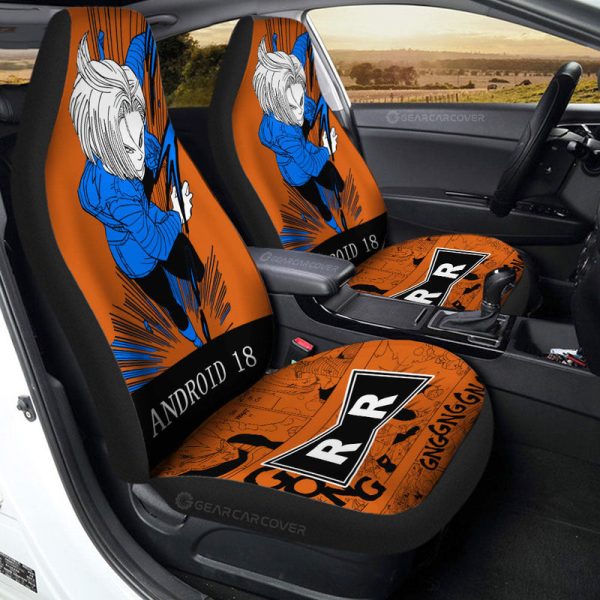 Android 18 Car Seat Covers Custom Manga Color Style