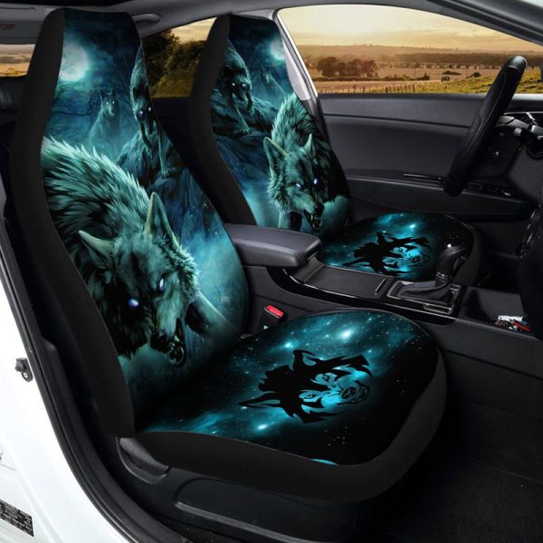 Angry Wolf Car Seat Covers Custom Car Interior Accessories