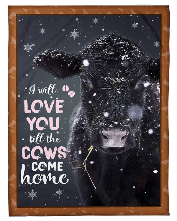 Angus Cow I Will Love You Blanket