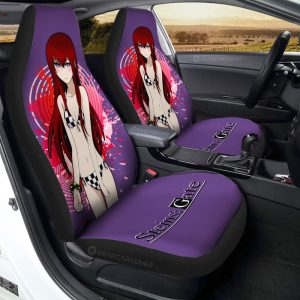 Anime Waifu Girl Kurisu Makise Car Seat Covers Custom Steins;Gate Anime Car Accessories