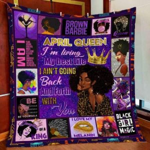 April Girl Black Queen Quilt Blanket PN262Qv4 Block Of Gear™