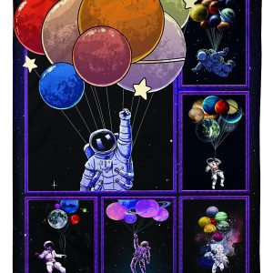 Astronaut And Balloons Blanket