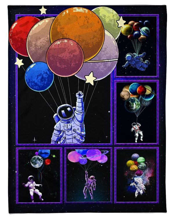 Astronaut And Balloons Blanket