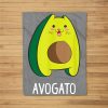 Avagato Cat Design Avogato Avocado Gift Fleece Blanket