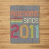 Awesome Since 2011 10Th Birthday Retro Fleece Blanket