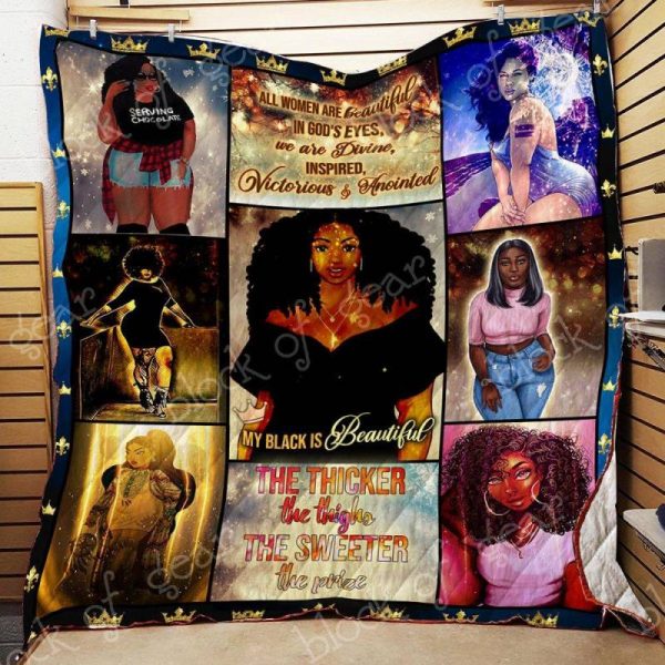 BC-Beautiful Black Queens Plussize Quilt Blanket KC1307