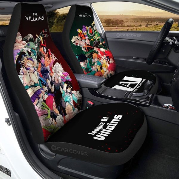 BNHA Heroes Vs Villains Car Seat Covers Custom Car Accessories