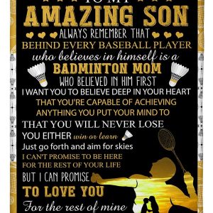 Badminton My Amazing Son Win Or Learn Blanket