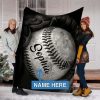 Baseball Glove Custom Text Name Blanket