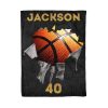 Basketball Torn Custom Text Name Number Blanket