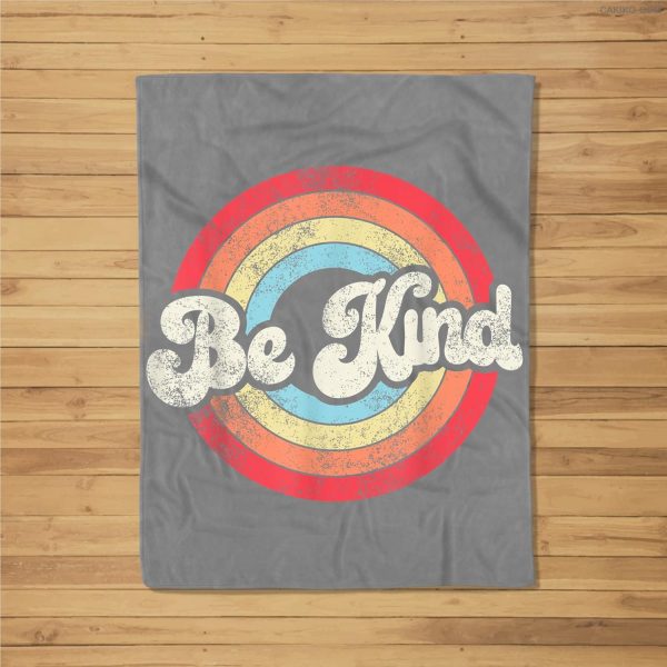 Be Kind Anti Bullying Inspirational Kindness Retro Vintage Fleece Blanket