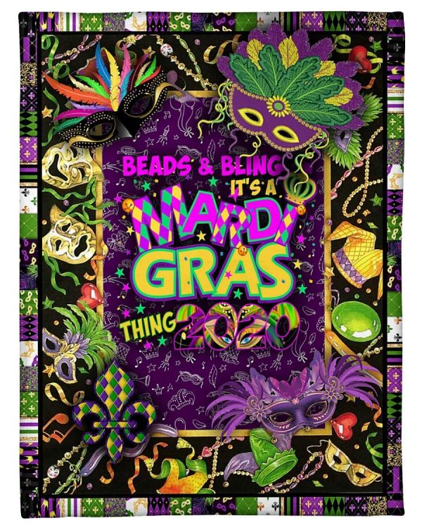 Beads And Bling Mardi Gras 2020 Blanket