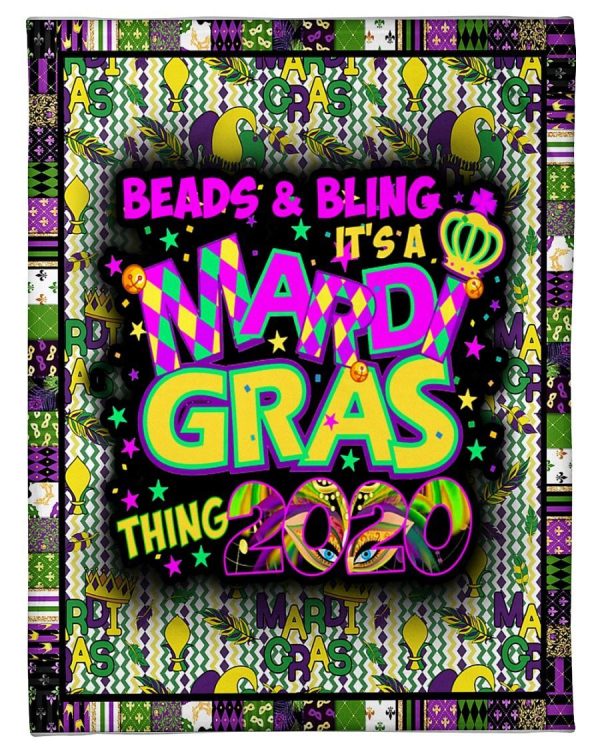 Beads And Bling Mardi Gras Blanket