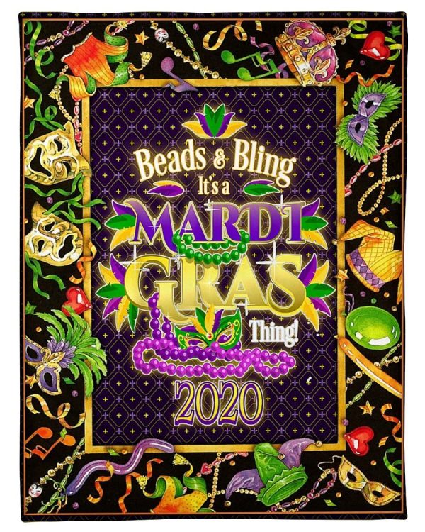 Beads Bling It’s A Mardi Gras 2020 Blanket