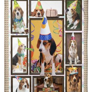 Beagle Happy Birthday Blanket