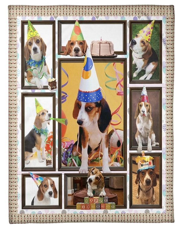 Beagle Happy Birthday Blanket