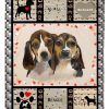 Beagle Love Couple Heart Blanket