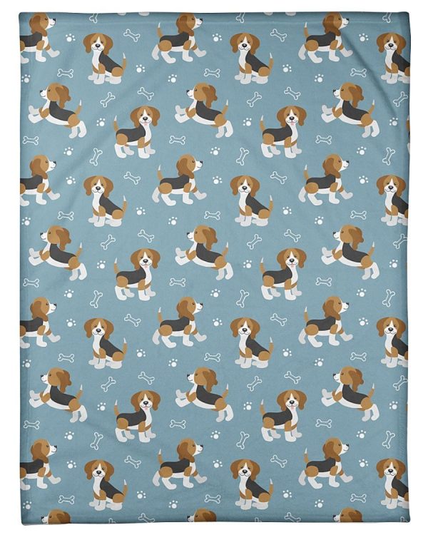 Beagle Paw Dog Bone Blanket