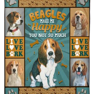 Beagles Make Me Happy Blanket